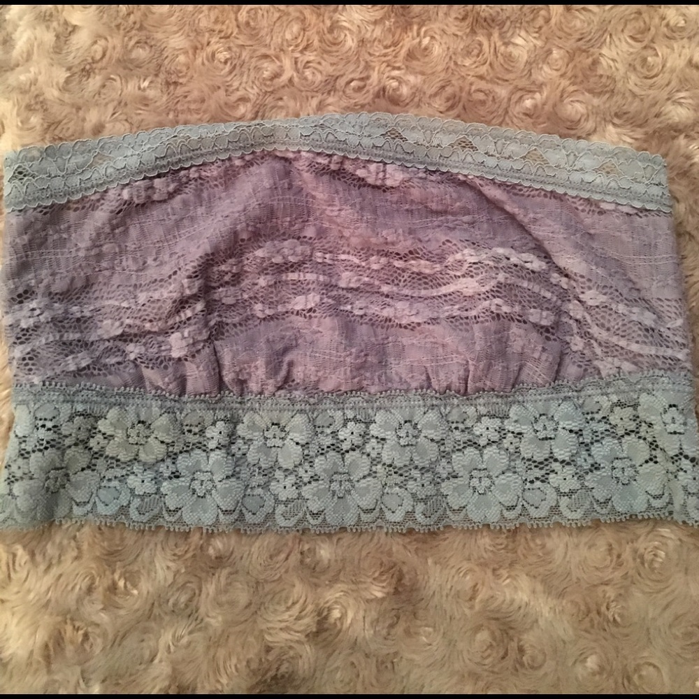 Free People Gray bandeau with steel blue trim .